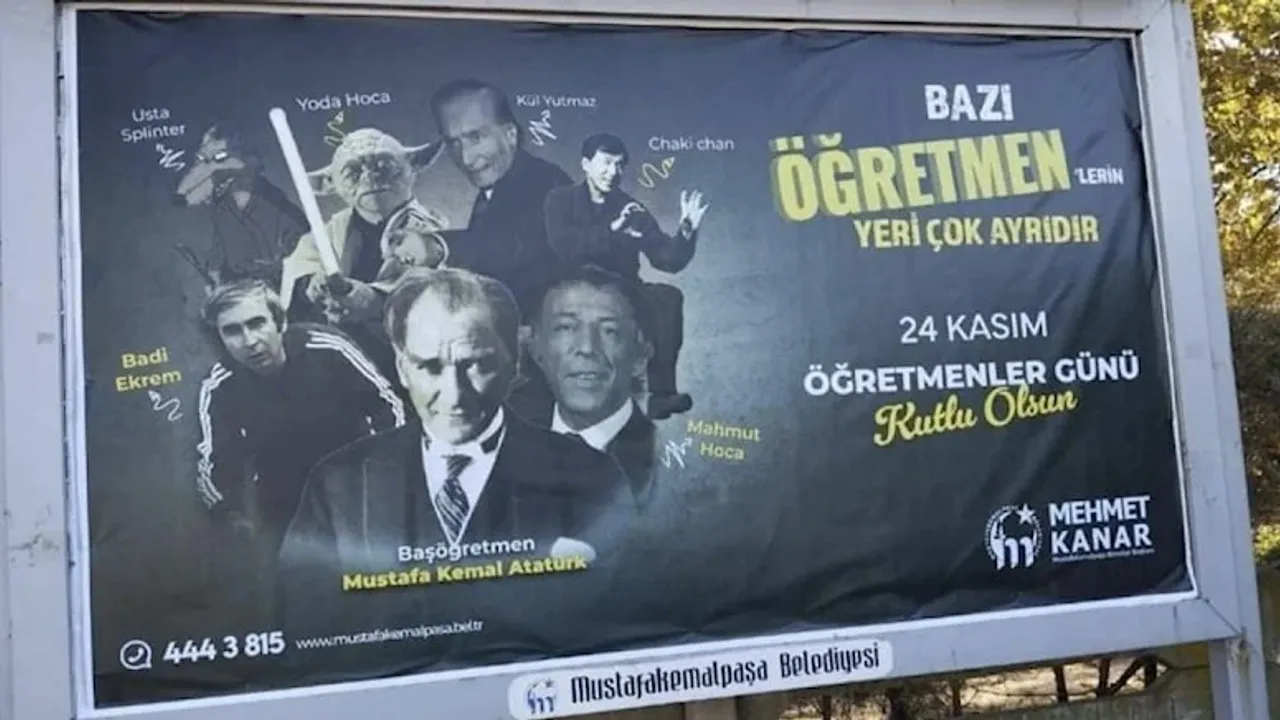 AKP’li belediyenin Öğretmenler Günü afişi pes dedirtti: Ümit Özdağ’dan sert tepki