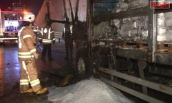Kimyasal yüklü kamyon alev alev yandı