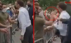 Fransa Cumhurbaşkanı Macron protestocudan tokat yedi!