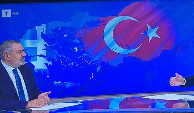 Yunanistan Devlet Kanalı Türk topraklarını Yunanistan bayrağının renkleriyle verdi