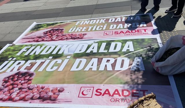 Saadet Partisi'nden Trabzon'da fındık protestosu