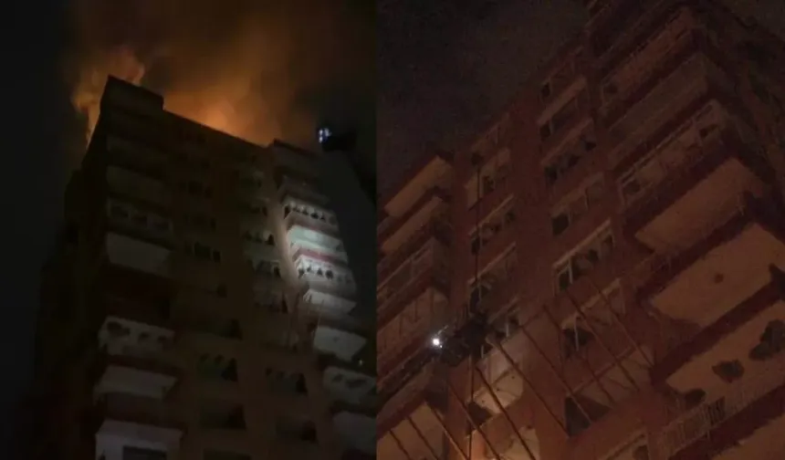 Bağdat Caddesi'nde bir apartmana yıldırım düştü