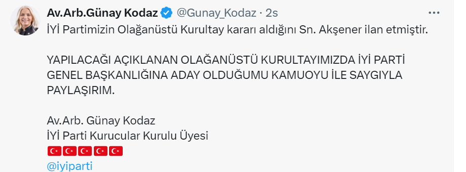 Günay Kodaz Tweet