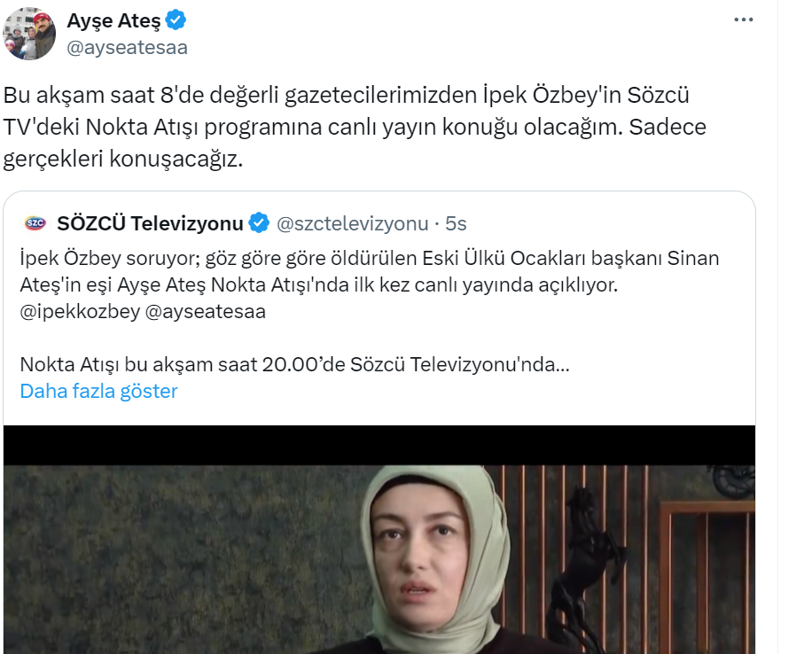 Ayşe Ateş Tweet-1